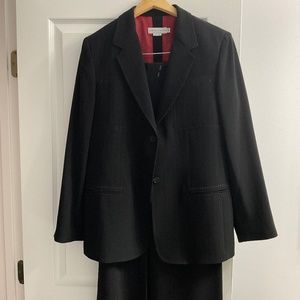 Garfield and Marks  jacket and slacks in black with fine red line and beautiful.